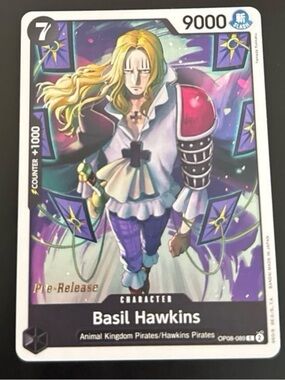 Basil Hawkins Prelease One Piece Two Legends OP08-PRE Trading Card full art NM